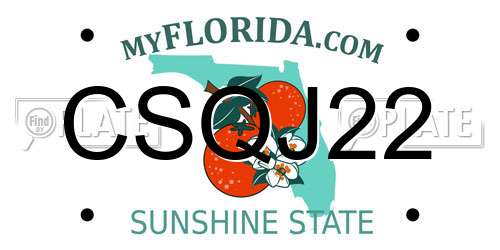 CSQJ22 Florida License Plate