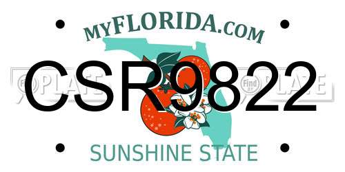 CSR9822 Florida License Plate