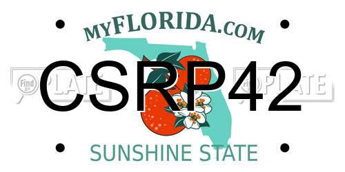 CSRP42 Florida License Plate