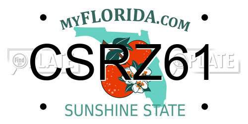 CSRZ61 Florida License Plate