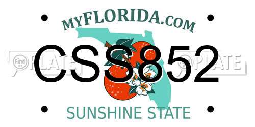 CSS852 Florida License Plate