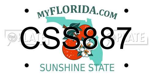 CSS887 Florida License Plate