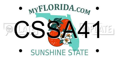 CSSA41 Florida License Plate