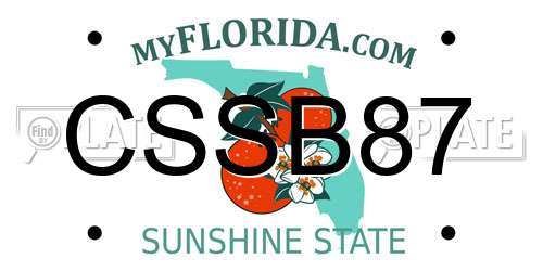 CSSB87 Florida License Plate