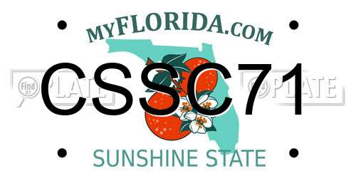 CSSC71 Florida License Plate