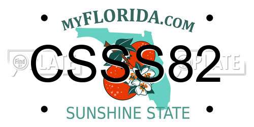 CSSS82 Florida License Plate