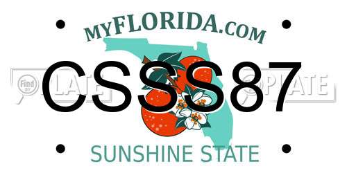 CSSS87 Florida License Plate