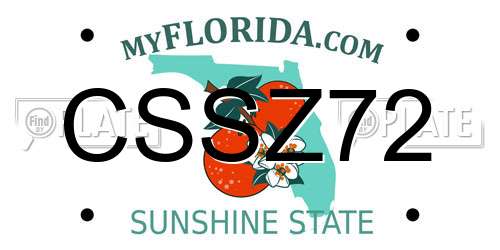 CSSZ72 Florida License Plate