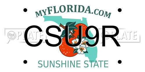 CSU9R Florida License Plate