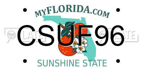 CSUF96 Florida License Plate