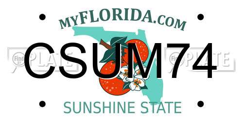 CSUM74 Florida License Plate