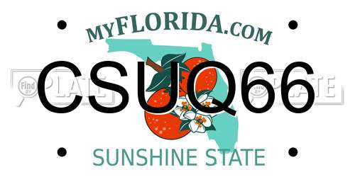 CSUQ66 Florida License Plate