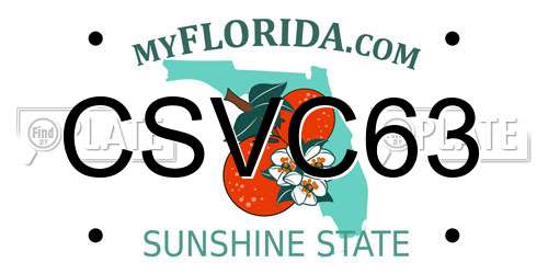 CSVC63 Florida License Plate