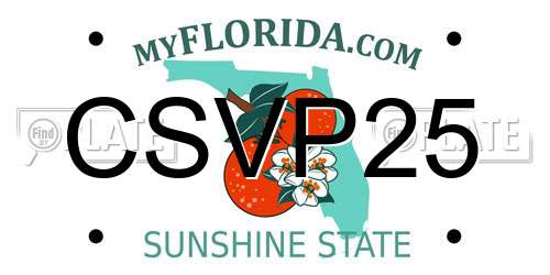 CSVP25 Florida License Plate