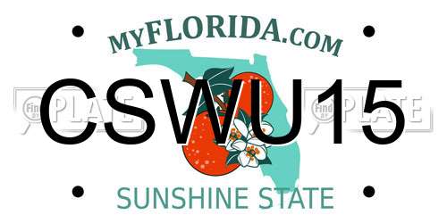 CSWU15 Florida License Plate