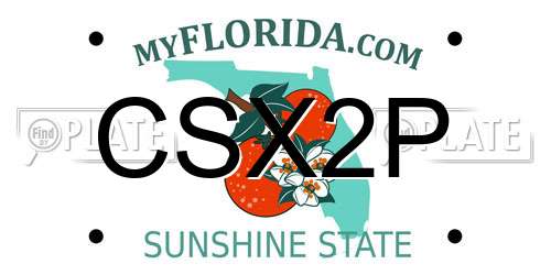 CSX2P Florida License Plate