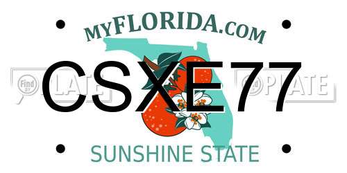CSXE77 Florida License Plate