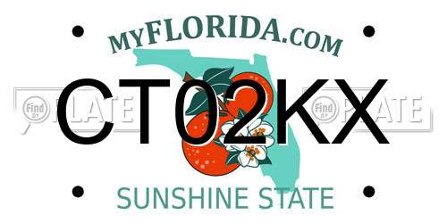 CT02KX Florida License Plate