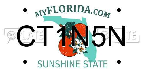CT1N5N Florida License Plate
