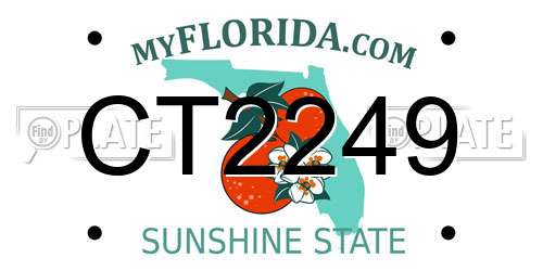 CT2249 Florida License Plate