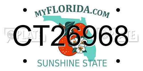 CT26968 Florida License Plate