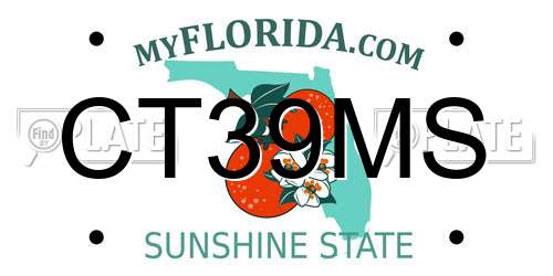 CT39MS Florida License Plate