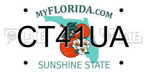 CT41UA Florida License Plate