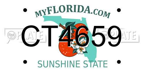 CT4659 Florida License Plate