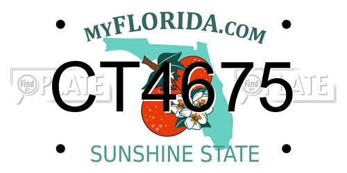 CT4675 Florida License Plate