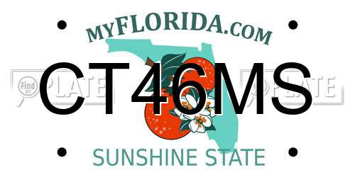 CT46MS Florida License Plate
