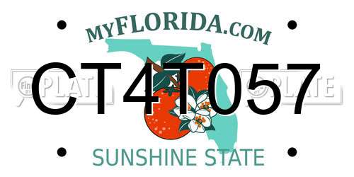 CT4T057 Florida License Plate
