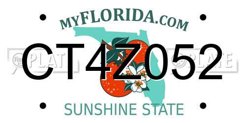 CT4Z052 Florida License Plate
