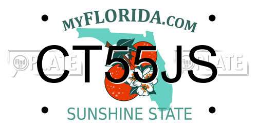 CT55JS Florida License Plate