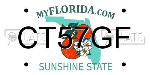 CT57GF Florida License Plate