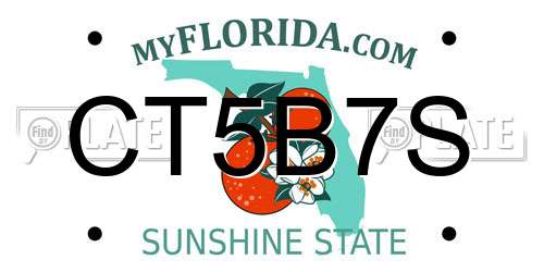 CT5B7S Florida License Plate