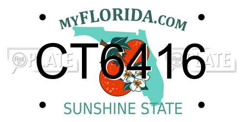 CT6416 Florida License Plate