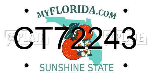 CT72243 Florida License Plate