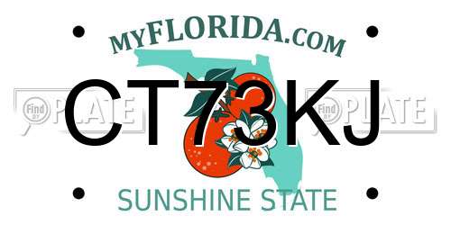 CT73KJ Florida License Plate