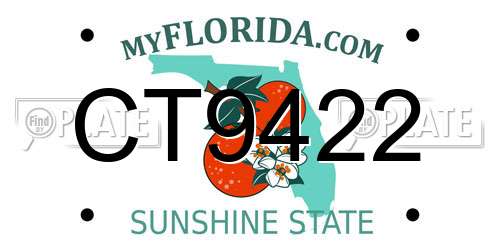 CT9422 Florida License Plate