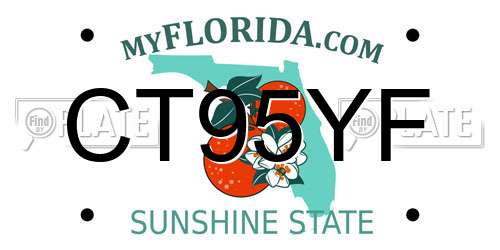 CT95YF Florida License Plate