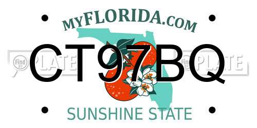 CT97BQ Florida License Plate