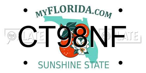 CT98NF Florida License Plate