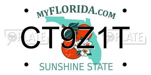 CT9Z1T Florida License Plate