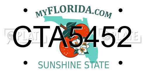 CTA5452 Florida License Plate