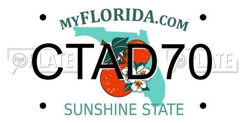 CTAD70 Florida License Plate