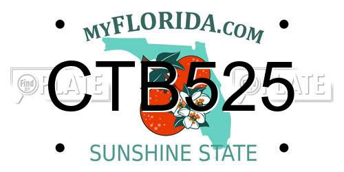 CTB525 Florida License Plate
