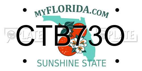 CTB73O Florida License Plate
