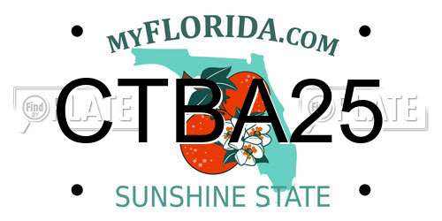CTBA25 Florida License Plate