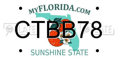 CTBB78 Florida License Plate