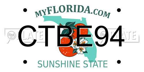 CTBE94 Florida License Plate